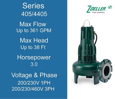  Zoeller 405/4405 Commercial 3.0 Horsepower Sewage Pump